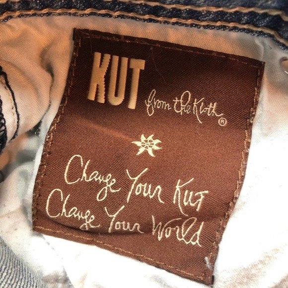 Kut From The Kloth Cameron Wide Cuff Roll Up Jean Blue Size 8 Denim - Picture 6 of 14